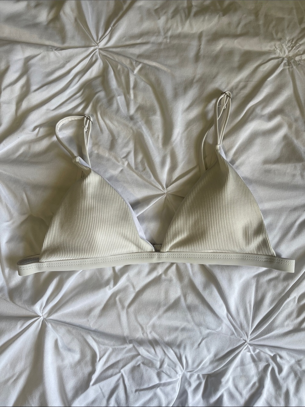 Ribbed Triangle Swim - Cream